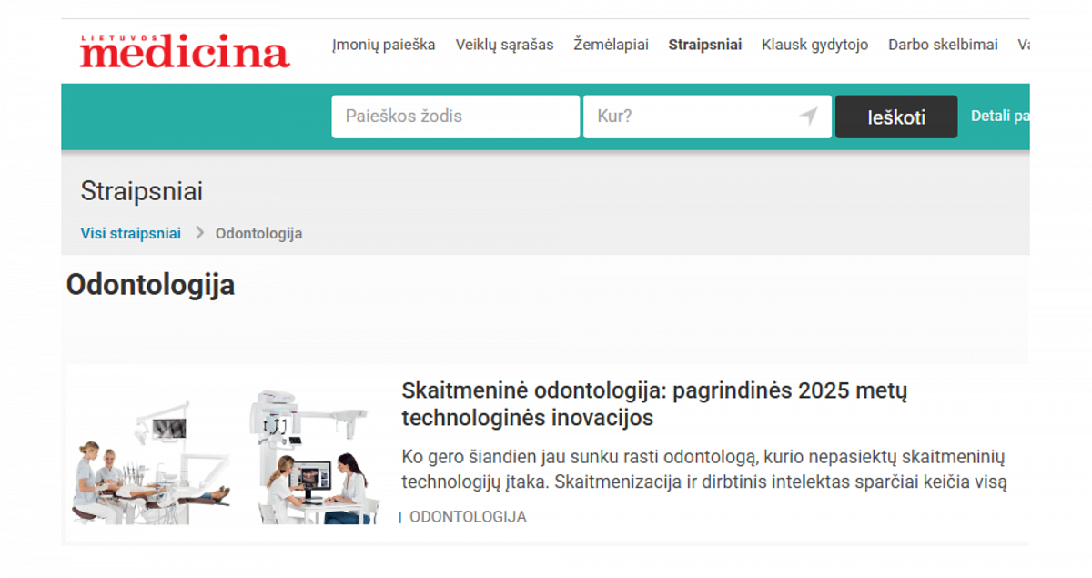 STRAIPSNIS Skaitmeninė odontologija: pagrindinės 2025 metų technologinės inovacijos